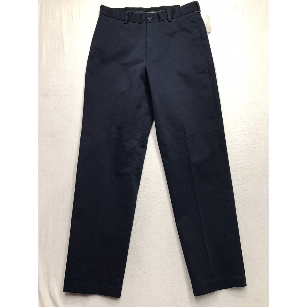 NWT BROOKS BROTHERS Pant Men 33x34 Navy Blue Hudson Advantage Chino Relaxed Flat